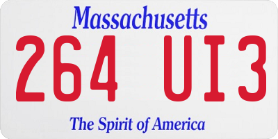 MA license plate 264UI3
