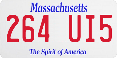 MA license plate 264UI5