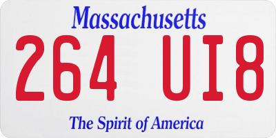 MA license plate 264UI8