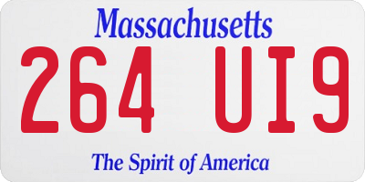 MA license plate 264UI9