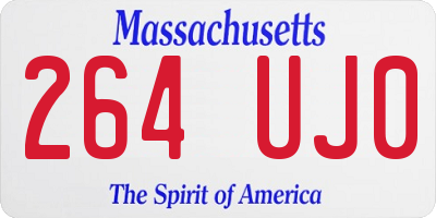 MA license plate 264UJ0