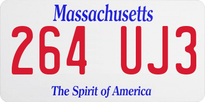 MA license plate 264UJ3