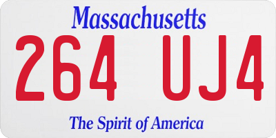 MA license plate 264UJ4