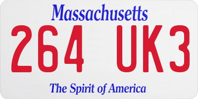 MA license plate 264UK3