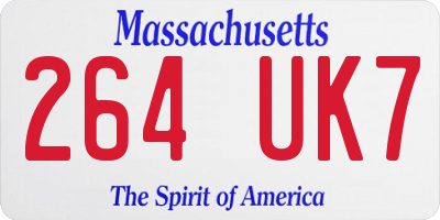 MA license plate 264UK7