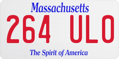 MA license plate 264UL0
