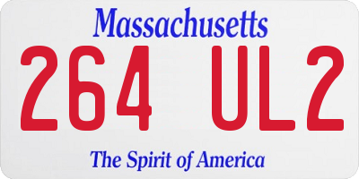 MA license plate 264UL2