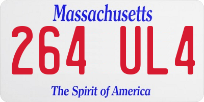 MA license plate 264UL4