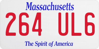 MA license plate 264UL6