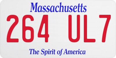 MA license plate 264UL7