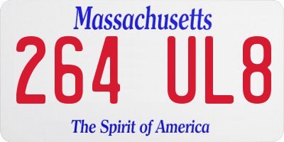 MA license plate 264UL8
