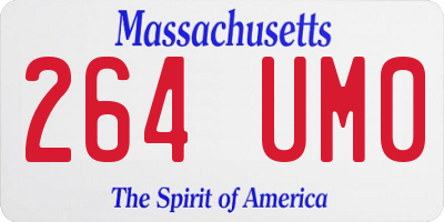 MA license plate 264UM0