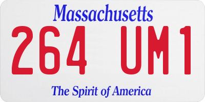 MA license plate 264UM1