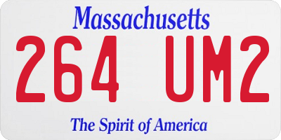 MA license plate 264UM2