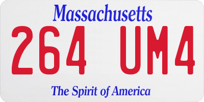 MA license plate 264UM4