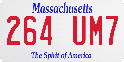 MA license plate 264UM7