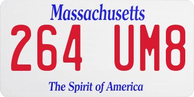 MA license plate 264UM8