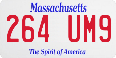 MA license plate 264UM9