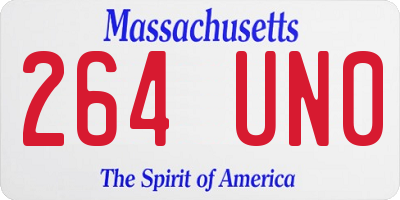MA license plate 264UN0