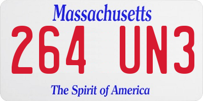 MA license plate 264UN3