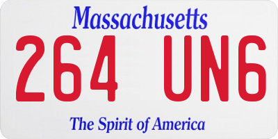 MA license plate 264UN6