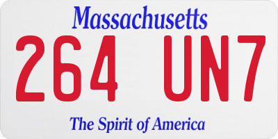MA license plate 264UN7