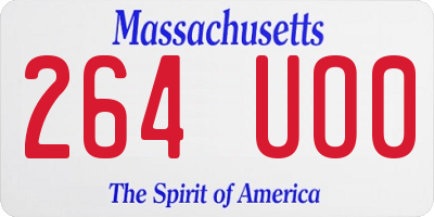 MA license plate 264UO0