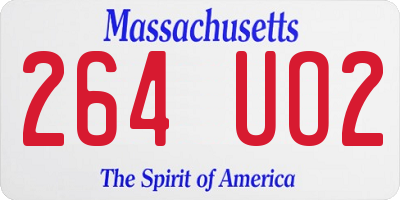 MA license plate 264UO2