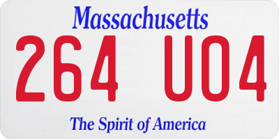 MA license plate 264UO4