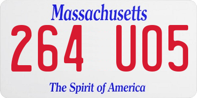 MA license plate 264UO5