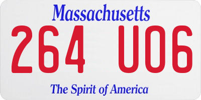 MA license plate 264UO6