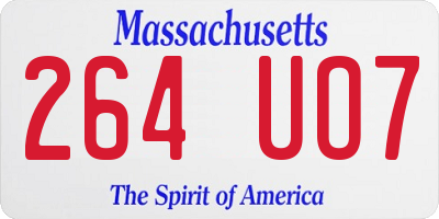 MA license plate 264UO7