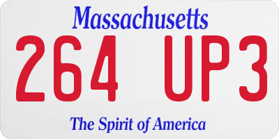 MA license plate 264UP3