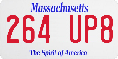 MA license plate 264UP8