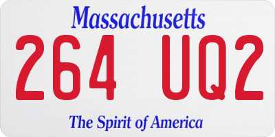 MA license plate 264UQ2