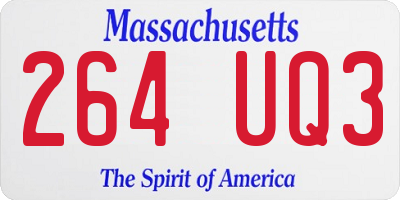 MA license plate 264UQ3
