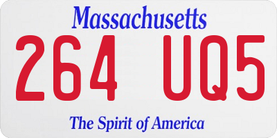 MA license plate 264UQ5