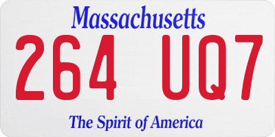 MA license plate 264UQ7