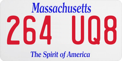 MA license plate 264UQ8