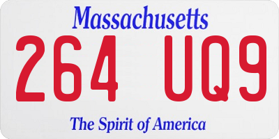 MA license plate 264UQ9