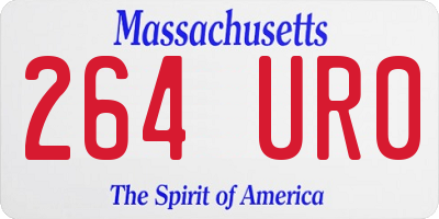 MA license plate 264UR0