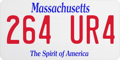 MA license plate 264UR4