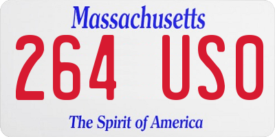 MA license plate 264US0