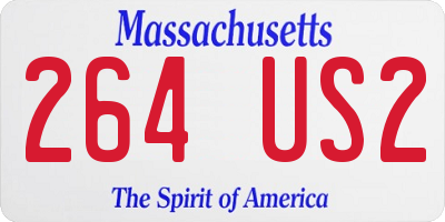 MA license plate 264US2