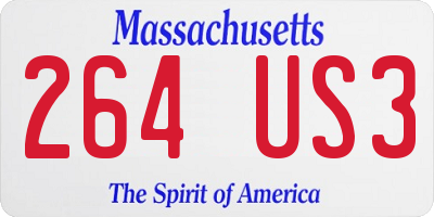 MA license plate 264US3