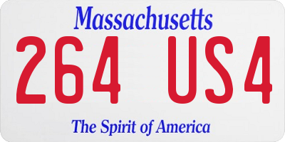 MA license plate 264US4