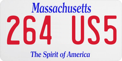 MA license plate 264US5