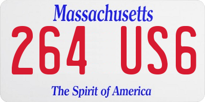 MA license plate 264US6