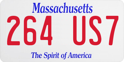 MA license plate 264US7