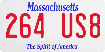 MA license plate 264US8